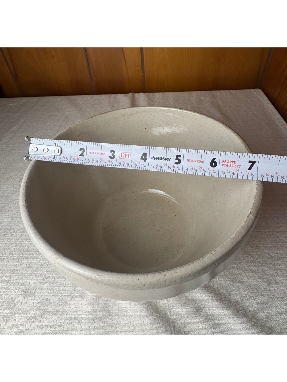 Vintage Robinson Ransbottom RRP Co Blue Stripe Stoneware Mixing Bowl 7 Inch - Picture 8 of 8